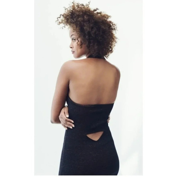 Victor Glemaud Halter lurex-knit Midi Dress In Black XSmall New Cocktail - Picture 13 of 13